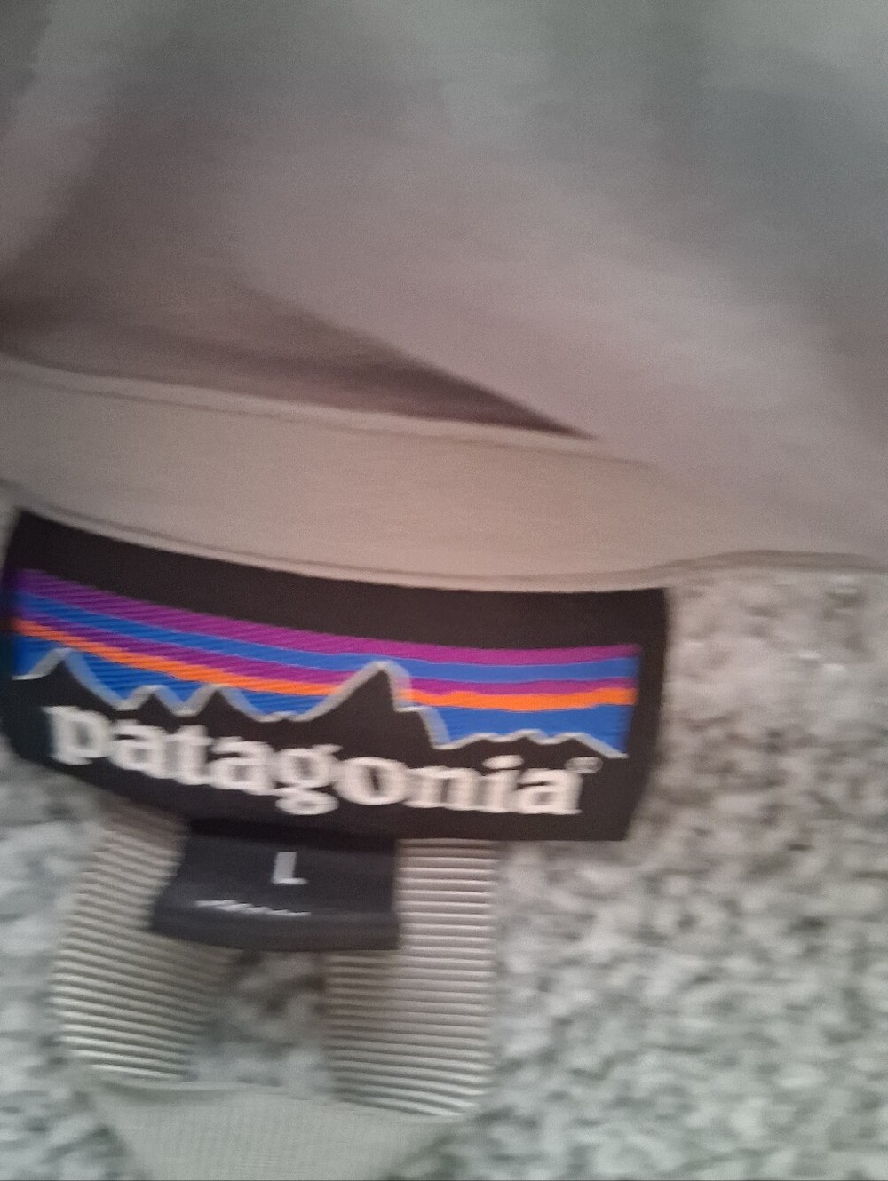 Patagonia Jacket with Multicolor Logo on Beige Fabric